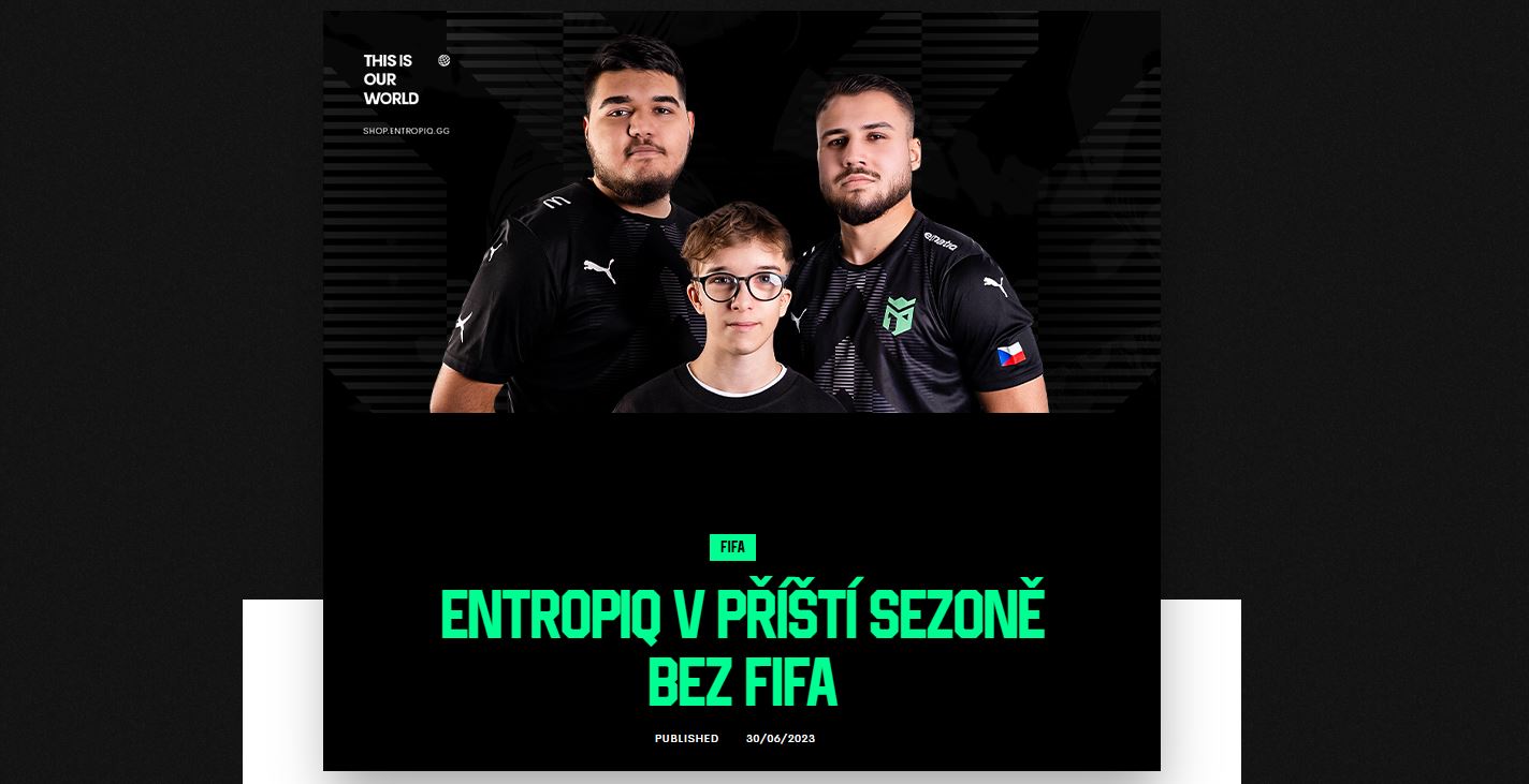 Entropiq ruší FIFA sekci a do dalšího ročníku půjde bez ní
