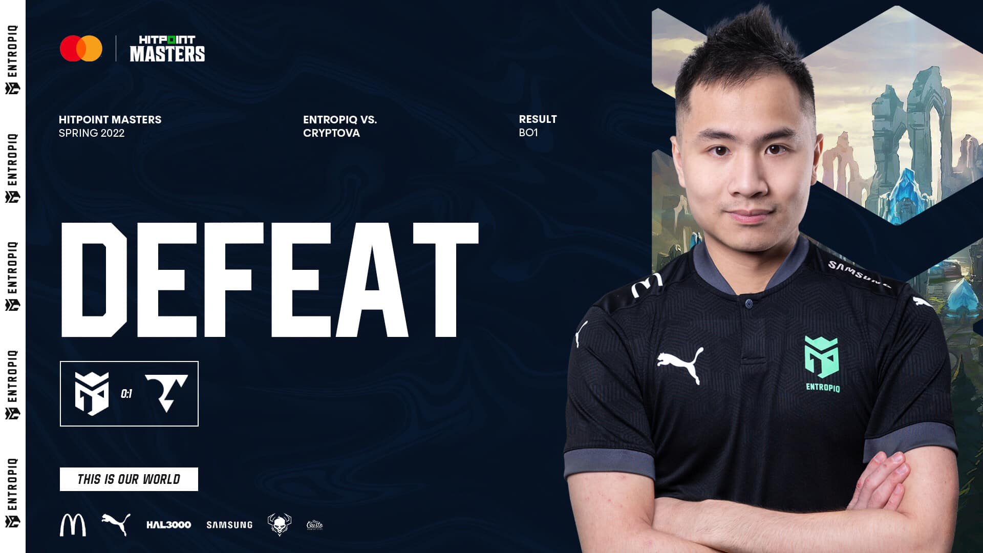 Po 8 vítězstvích přišla nečekaná porážka. Entropiq padli v Hitpoint Masters s týmem Cryptova