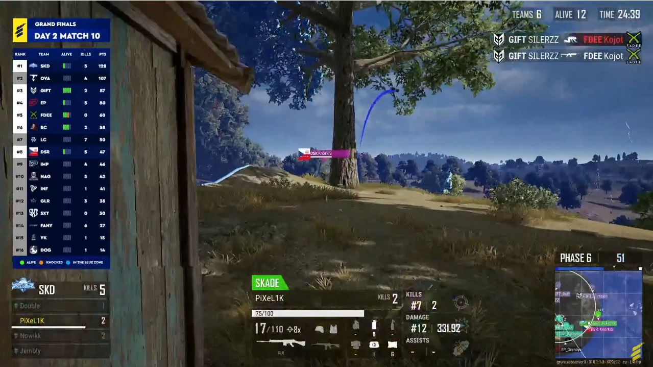Sazka eLEAGUE PUBG: SKADE jsou v čele finálové série, ENTERPRISE v TOP 4