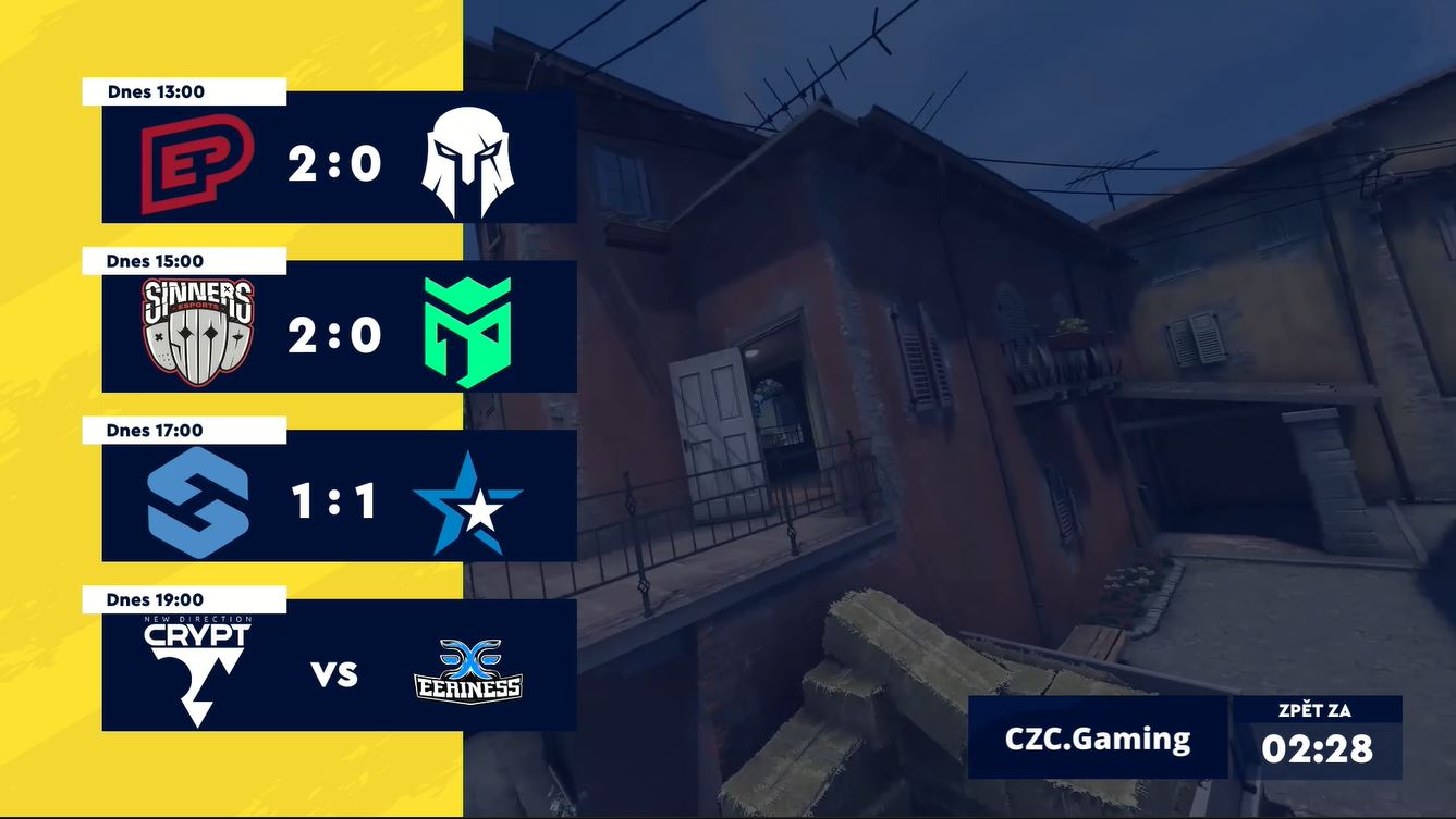 Sazka eLEAGUE CS:GO: Cryptova, ENTEPRISE a SINNERS berou plný počet bodů, Sampi a eSuba remízy