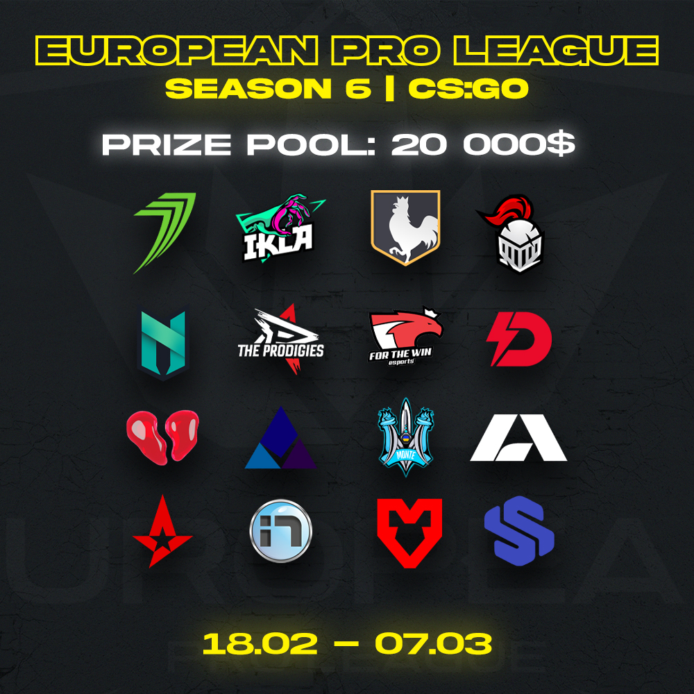 6. sezona nejvyšší divize European Pro League přichází. O $20 000 zabojují i Češi