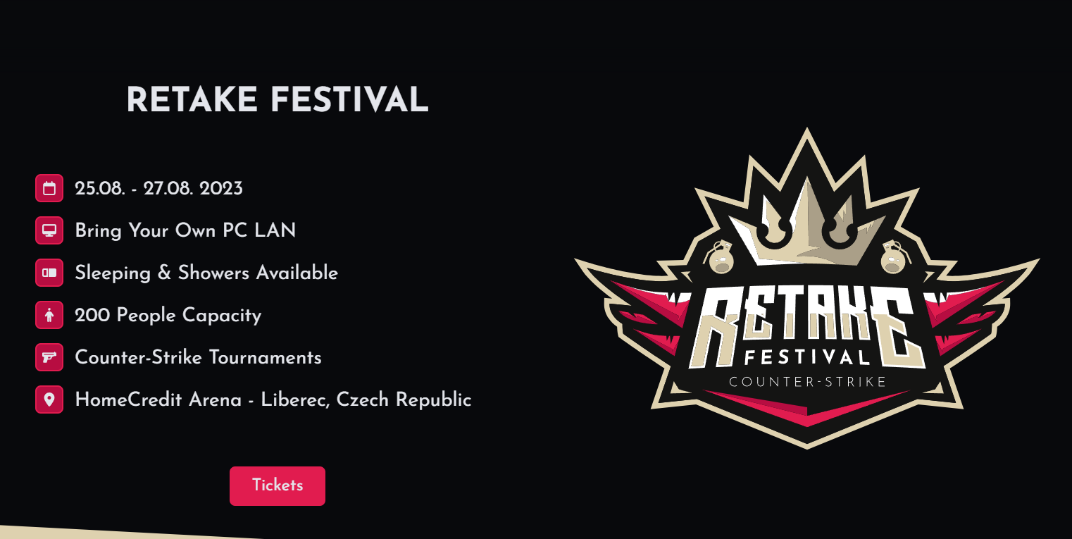 Reset Button oznamuje Retake Festival: Herní LAN akce v Home Credit Aréně
