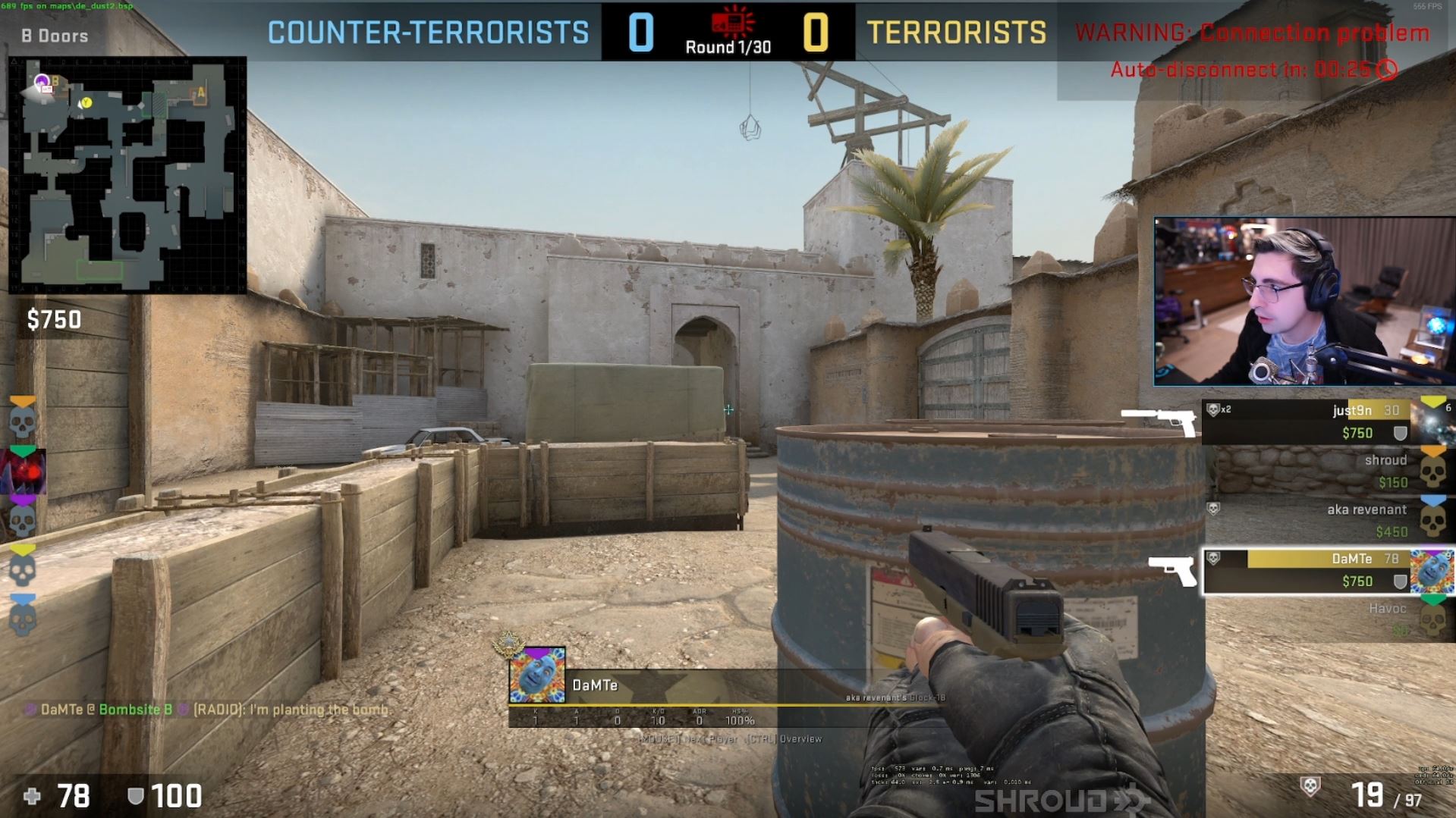 Shroud po dlouhé době zapnul CS:GO, aby jej po prvním kole opět vypnul
