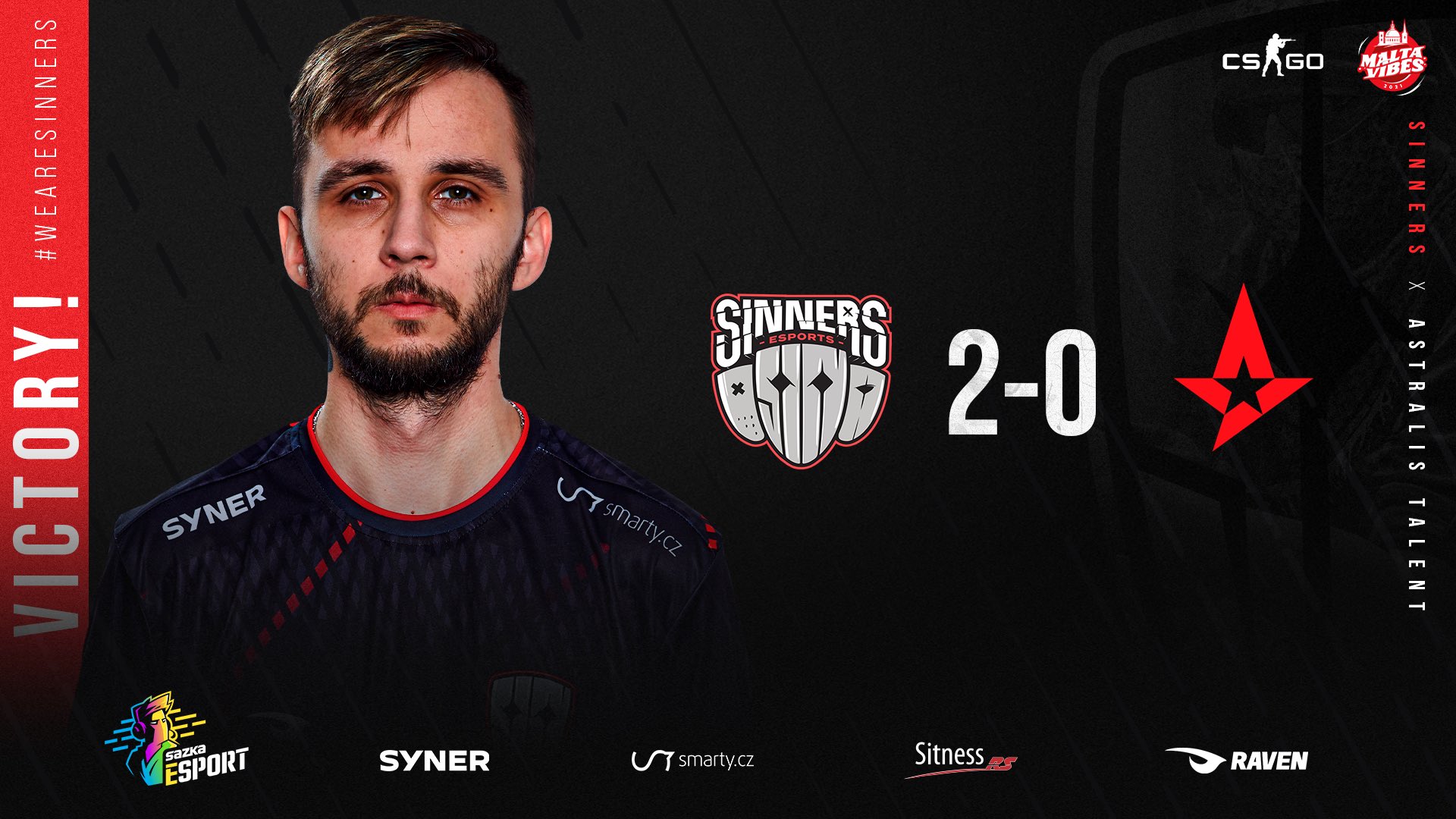 SINNERS přejeli mladé Astralis a v Malta Vibes 6 si zahrají čtvrtfinále